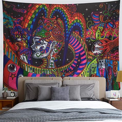 • attach adhesive hooks to the ceiling and suspend the corners of your tapestry from grommets or curtain rings. Amazon.com: Gusatanhati Psychedelic Tapestry Arabesque ...