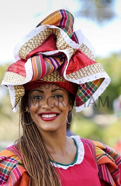 Woman Wearing Jamaican National Costume For Cultural Display At Governor Generals Residence