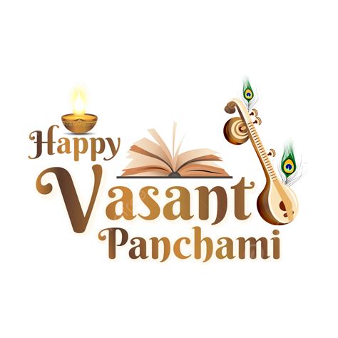 Feliz Vasant Panchami Festival Indio Hindú Tipografía De Texto Dorado Png Dibujos Panchami