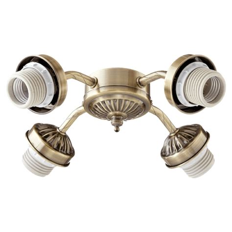 This is a contemporary beauty in brushed nickel, bright and sleek. Quorum Lighting Antique Brass Fan Light Kit | 2444-804 ...
