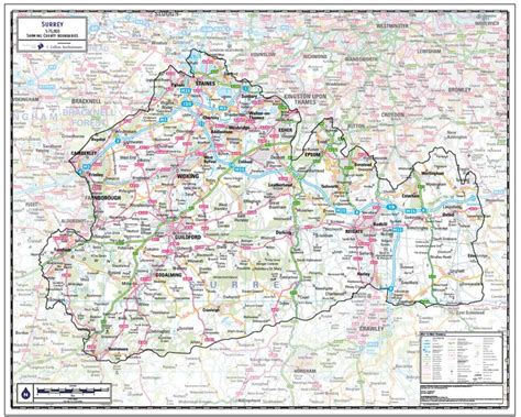 Surrey County Map 2021 County Map Wall Maps Custom Map Maker