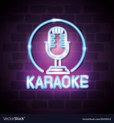 Karaoke Bar Neon Label Royalty Free Vector Image