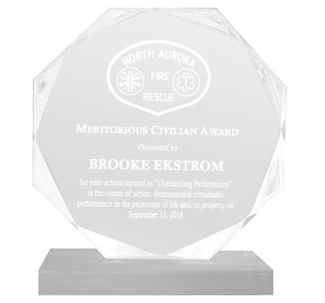 Octagon Acrylic Firefighter Award