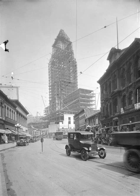 The 138m Tall Los Angeles City Hall During Construction In 1927