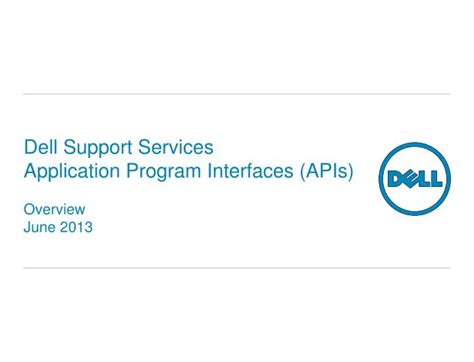 Ppt Dell Support Services Application Program Interfaces Apis