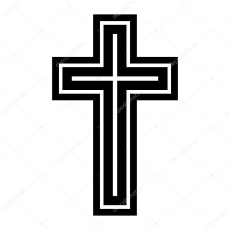 Cruz Cristiana Crucifijo Icono De Vector De Símbolo Vector Gráfico