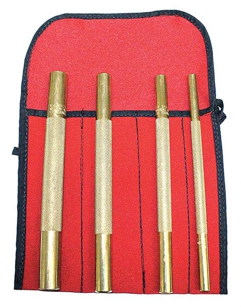 Keysco Tools Pin Punch Set Length 8 Brass 4pc 46d31077767 Grainger