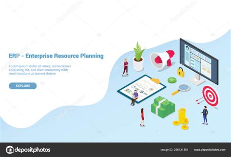 Erp Enterprise Resource Planning Concept With Team People And Asset