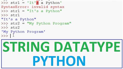 Python Tutorials String Data Type In Python Youtube
