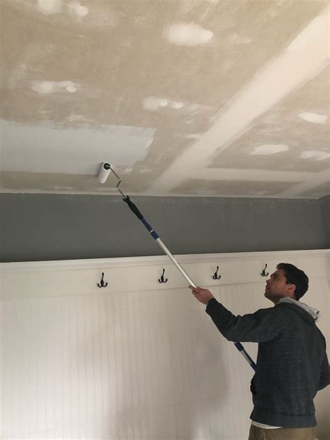 Diy Removing Painted Popcorn Ceiling Two Birds Home