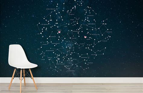 Constellations Wallpaper Valentines Mural Muralswallpaper Mural