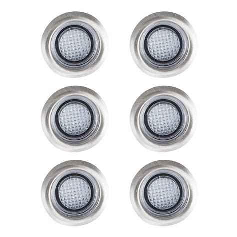 6 Pack Of Stainless Steel 40mm Blue Led Deck Lights