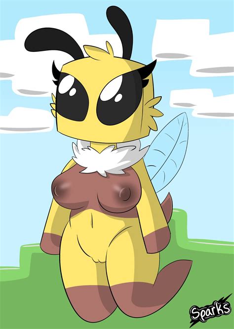 Rule 34 Antennae Bee Bee Minecraft Black Eyes Breasts Flying Fur Minecraft Outdoors Pussy