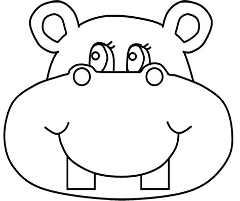 Cute hippo in the water; Hippo Coloring Pages Download