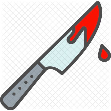 Bloody Knife Icon Download In Colored Outline Style