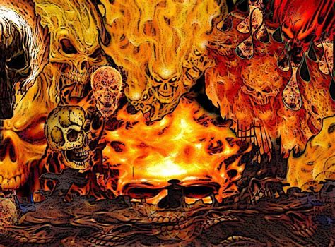 Skulls On Fire Wallpapers Wallpaper Cave