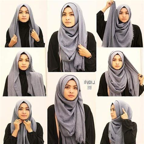 Tutorial Hijab Segiempat Panjang Tutorial Hijab Cara Memakai Jilbab Dan Hijab Terbaru