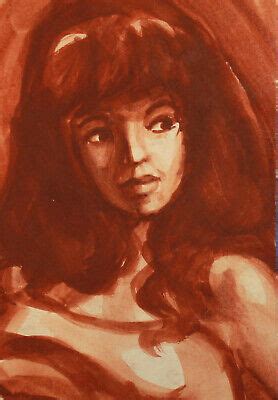 VINTAGE IMPRESSIONIST WATERCOLOR Painting Girl Portrait PicClick