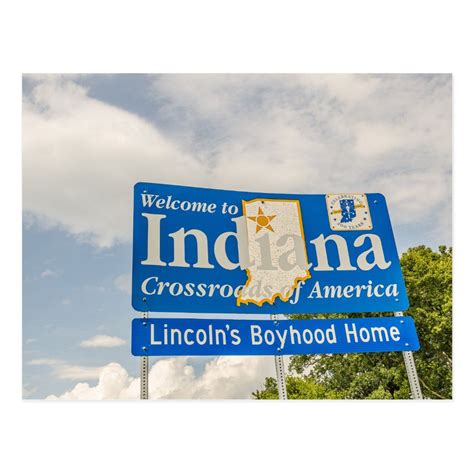 Welcome To Indiana Sign Postcard In 2021 Indiana The