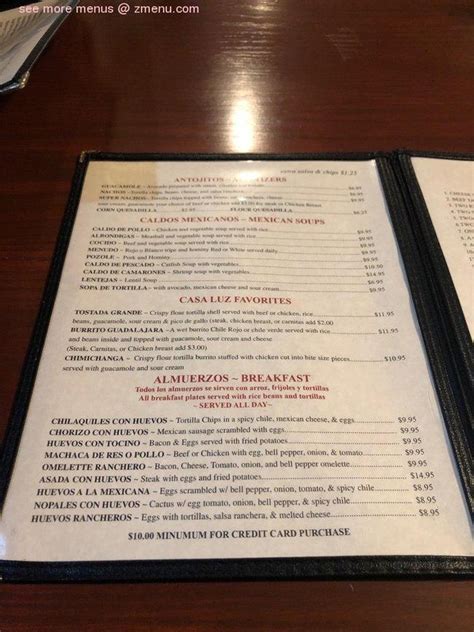 They also appear in other related business categories including mexican restaurants, latin american restaurants, and caterers. Online Menu of Casa Luz Restaurant, Huntington Park ...