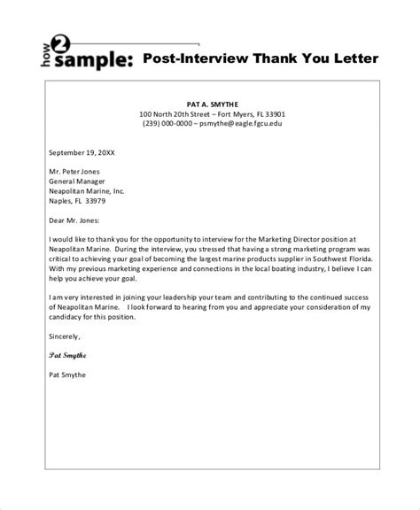 Professional Thank You Note After Job Interview
