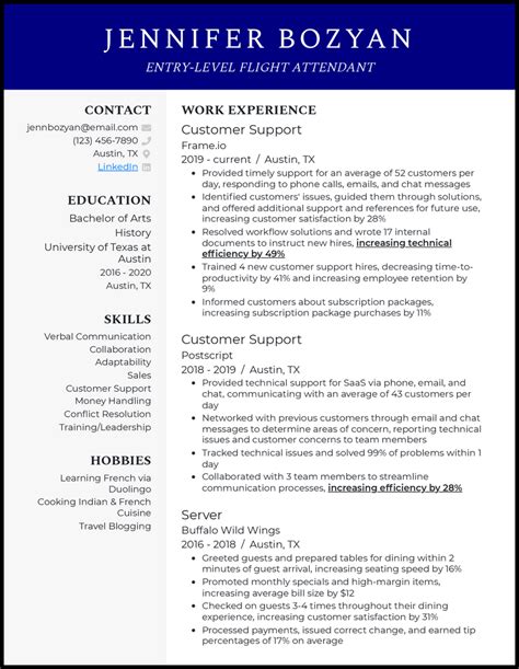 3 Real Entry Level Flight Attendant Resume Examples That Worked In 2024