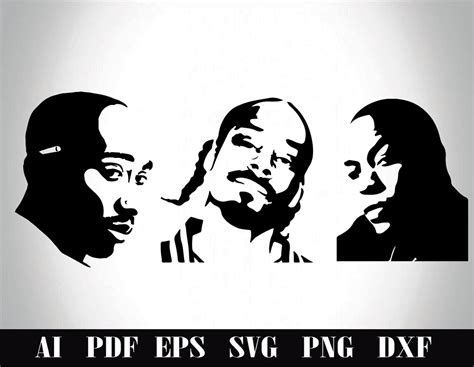 Rap Artists Silhouettestencil Bundle Snoop Dogg Tupac Etsy