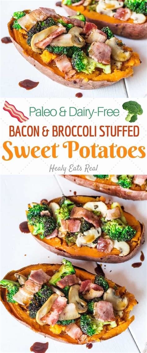 Bacon And Broccoli Stuffed Sweet Potatoes Paleo And Dairy Free Recipe