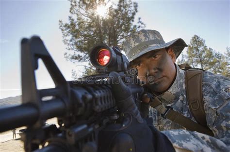 Soldier Pointing Rifle Stock Photos Image 29659863