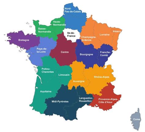 La carte des 13 régions les noms des 13 nouvelles régions officiellement adoptés assemblée donne son feu vert à la france à 13 régions la france à 13 : Cartograf.fr : Carte France : Page 3