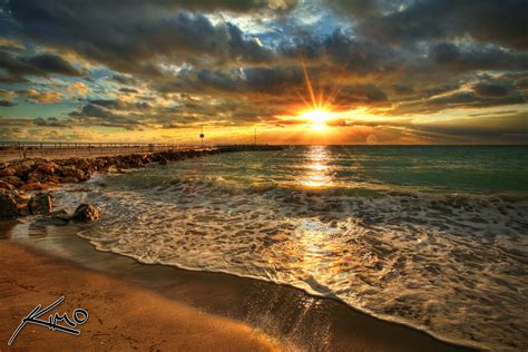 Beautiful Sunrise Over Jupiter Inlet Hdr Photography By Captain Kimo