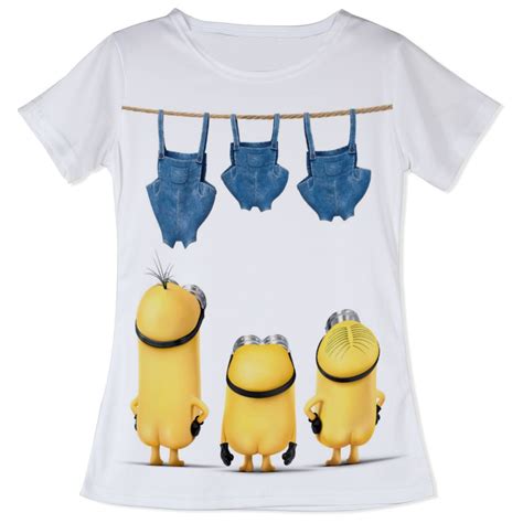 Novelty Despicable Me Minion 3d Women T Shirt Funny Printed Sexy Female