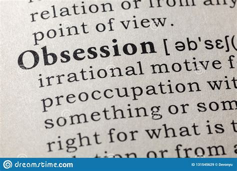 Dictionary Definition Of The Word Obsession Stock Image - Image of book ...