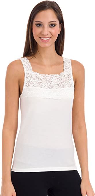 Cuddl Duds Softech Plus Size Square Neck Lace Camisole