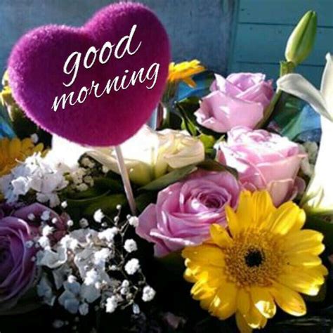 Good Morning Heart And Flowers Pictures Photos And Images For