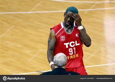 Nba Star Dennis Rodman Pro Ball Legend Pictured Friendly Basketball Stock Editorial Photo
