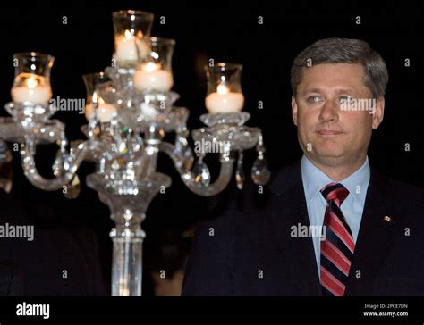 Prime Minister Stephen Harper Stands Prior To Speaking At An Annual Awards Dinner Of The B Nai