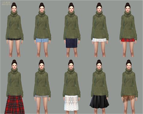 Sims 4 Item Creation Blog 스웨터 긴 스웨터 터틀넥