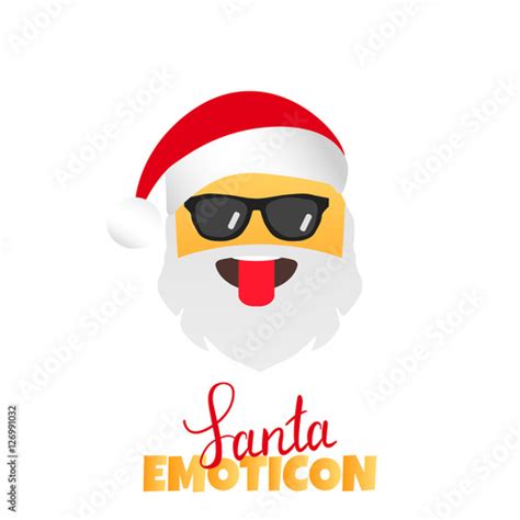 Emoji Santa Claus Winter Holidays Emoticon Character With Tongue