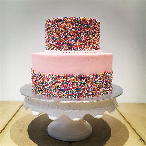 Two Tier Sprinkle Birthday Cake 2 Tier Birthday Cakes Sprinkles
