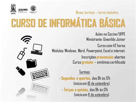 Curso De Informática Básica Manhã Todos Os Cursos Ufpe