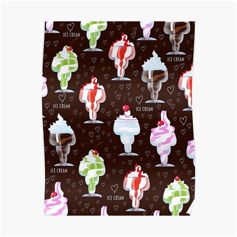 Ice Cream Poster For Sale By Vectorwebstore Redbubble