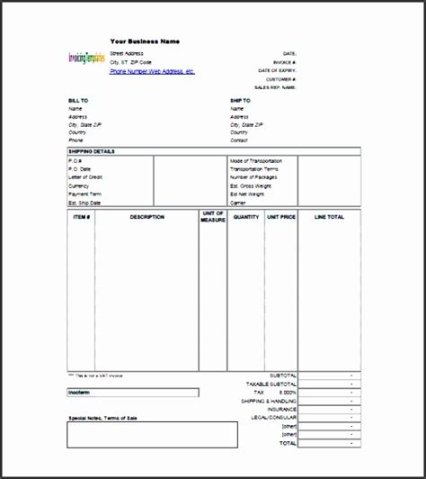 10 Proforma Invoice Templates Sampletemplatess Sampletemplatess