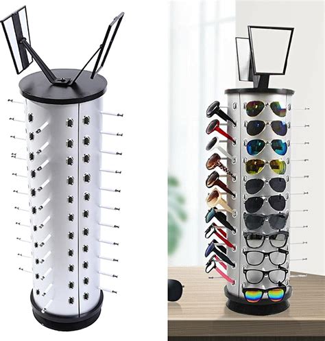 Buy Display 44 Pcs Glasses Sunglass Display Stand With Mirror 360° Rotating Sunglasses Holder