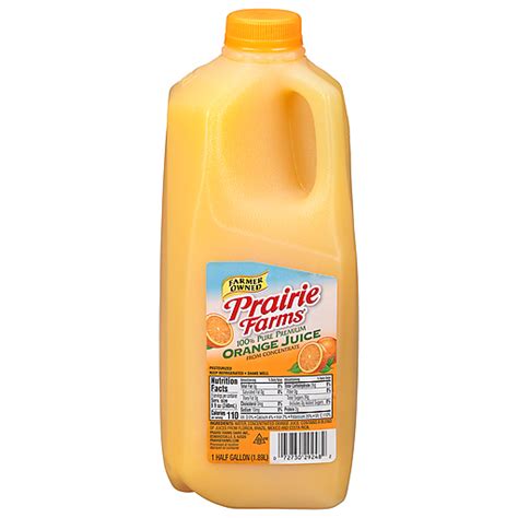 Prairie Farms Orange Juice Plastic Half Gallon Orange Martins