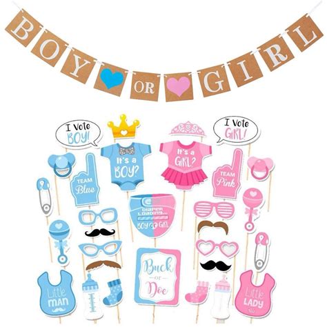 Gender Reveal Boy Girl Banner Baby Shower Gender Reveal Kit For Baby