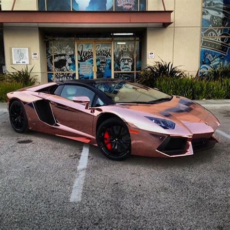 Simran upgraded from a smart car to a mercedes c43 amg wrapped in chrome rose gold for her 21st birthday. Tyga Goes All In, Turns His Lamborghini Aventador Roadster Rose Gold | Complex