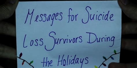 Messages For Suicide Loss Survivors During The Holidays