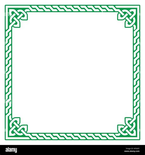 Celtic Green Frame Border Pattern Vectorirish Celtic Square
