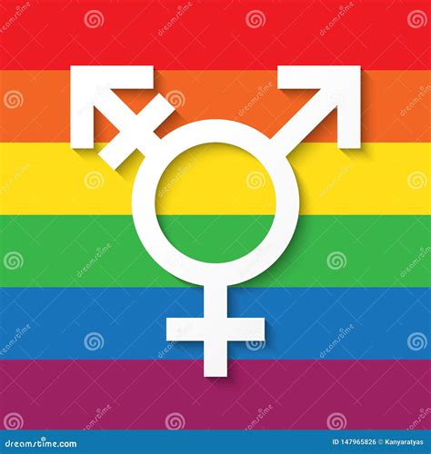 Lgbt Gender Symbol On Rainbow Color Background Stock Vector Illustration Of Background